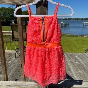 Curtain Call Sequin Unitard with Dress Overlay Child Large